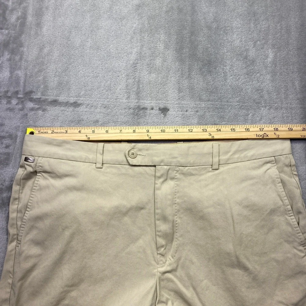 Tommy Bahama Khaki Herringbone Straight Leg Casual Dress Pant Men Sz 38 Fits 37